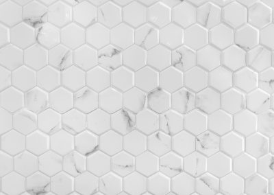 White Marble Wall With Hexagon Pattern
